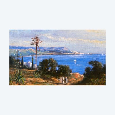 Prosper Marilhat (attributed To) 1811-1847 Algeria, The Bay Of Algiers, Painting 1841 Orientalist