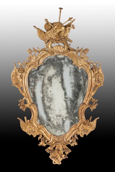 Paire d'appliques en bois sculpté et doré, Venise, milieu du XVIIIe siècle