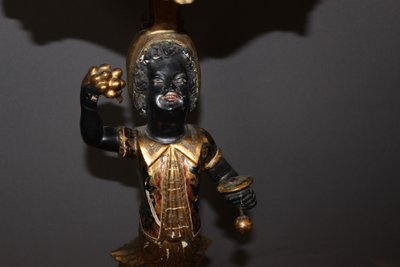 Venetian side table in carved and painted wood, Italy, 19th century