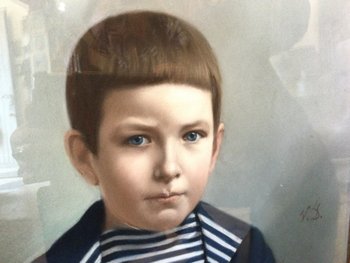 young boy pastel