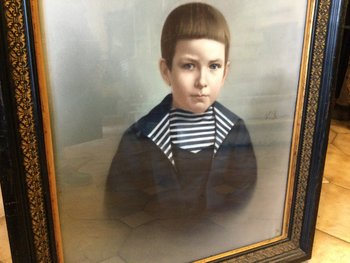 young boy pastel