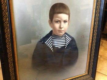 young boy pastel