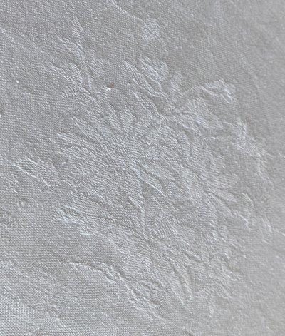 Tovaglia e i suoi 12 asciugamani in lino damascato - Monogramma H L - XIX secolo