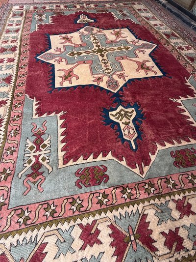 Konya-Teppich (Türkisch) – 330 × 243 cm – Geometrische Muster