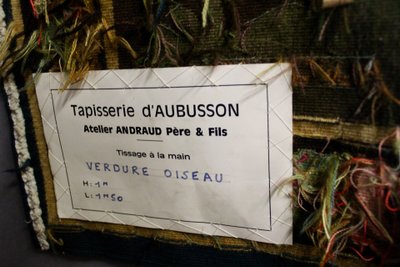 Tapisserie AUBUSSON XXème "Verdure Oiseau"