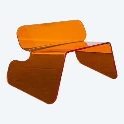 Oranger Plexiglasstuhl im Stil von Michel Dumas, Frankreich, 1970er Jahre