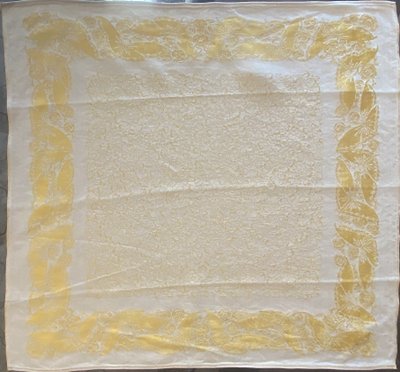 Nappe et ses 12 serviettes de table – reflet or sur fond crème   