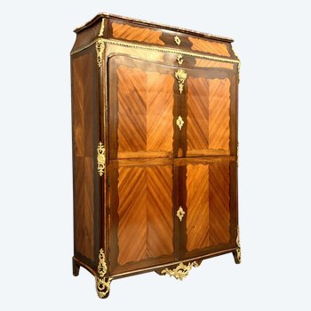 Parisian Secretaire Louis XV Period In Marquetry Of Noble Woods Circa 1750