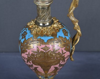 Pair of Bronze & Cloisonné Enamel Ewers, Napoleon III Period – Mid-19th Century