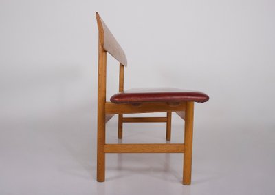 Banc en Chêne et Cuir Cognac Børge Mogensen