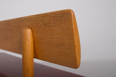 Banc en Chêne et Cuir Cognac Børge Mogensen