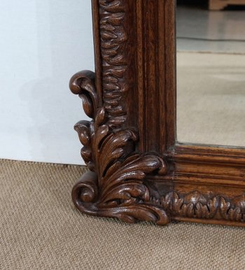  Importante specchio da camino in rovere - Fine XIX secolo