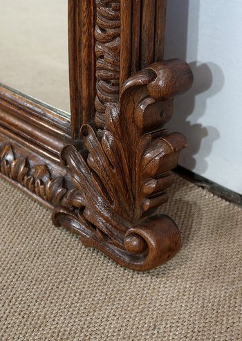  Importante specchio da camino in rovere - Fine XIX secolo