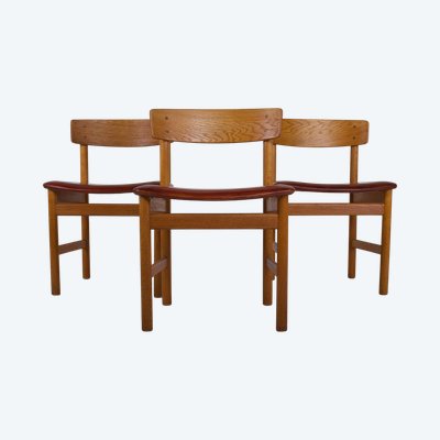 rois Stühle aus Eiche und Leder "236" Børge Mogensen