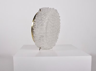 Small Round Ceiling Light in Murano Glass Brass Base