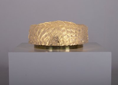 Small Round Ceiling Light in Murano Glass Brass Base