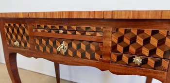 Coiffeuse en Marqueteries de Bois divers, Transition Louis XV / Louis XVI – XVIIIe