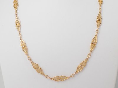 Collier maille filigrane en or jaune