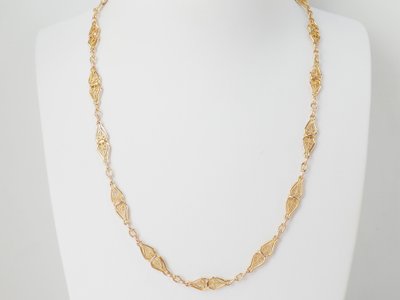 Collier maille filigrane en or jaune