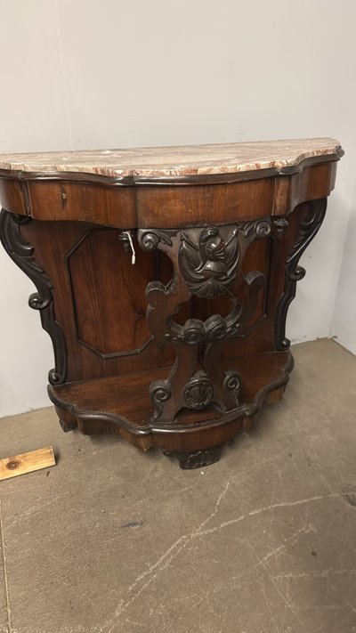 Antica console noce L.Filippo, '800, Napoli, 100x103x43cm