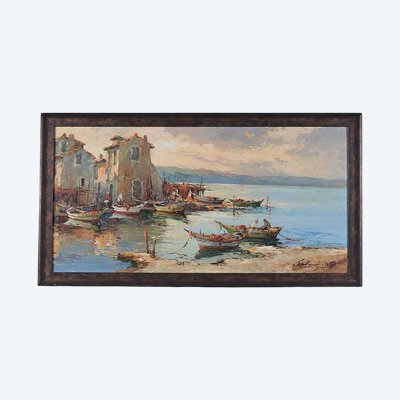 Fortuné CAR 1905/1970, Martigues, 108 cm, La Provence, Côte d'Azur, Sud della Francia