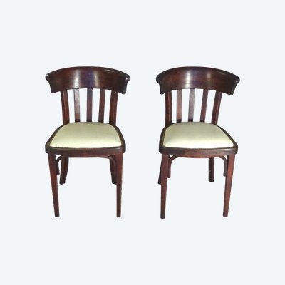 2 Thonet-Stühle Nr. 432 Design Kohn 1913, gebogenes Holz Bistro