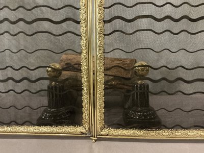 Antique 19th century pressed brass mantelpiece