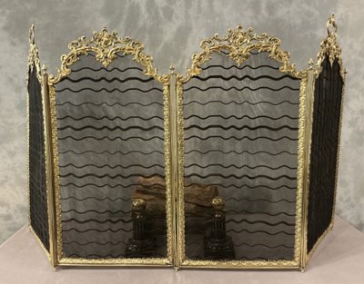 Antique 19th century pressed brass mantelpiece