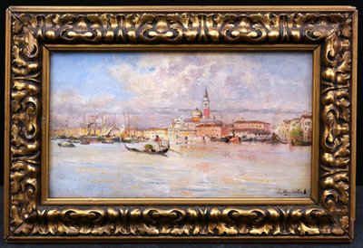 Leopoldo BURLANDO, Blick auf die Insel San Giorgio Maggiore in Venedig