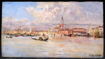 Leopoldo BURLANDO, Blick auf die Insel San Giorgio Maggiore in Venedig