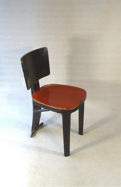 Chaise Bistrot Fischel France 1935 Bentwood Hêtre Marron 85cm