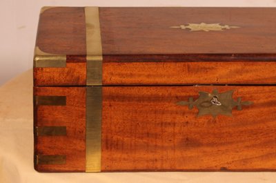 Mahogany Marine Or Campaign Writing Slope With A Hidden Compartment, 19th Century