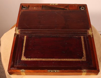 Mahogany Marine Or Campaign Writing Slope With A Hidden Compartment, 19th Century