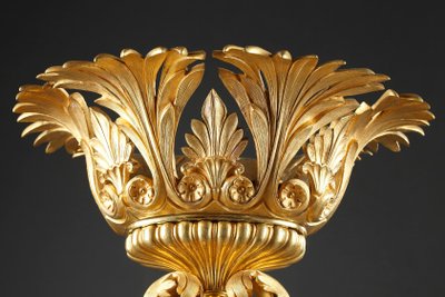 French Restoration pair of cups with dolphins 