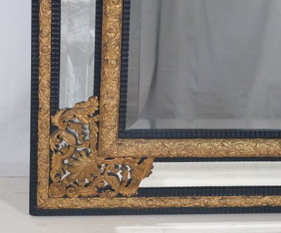 Specchio in stile Luigi XIV con perle di smalto 1870 ca.