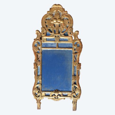 Grand miroir à parecloses dit de Beaucaire d' époque Louis XV en bois doré