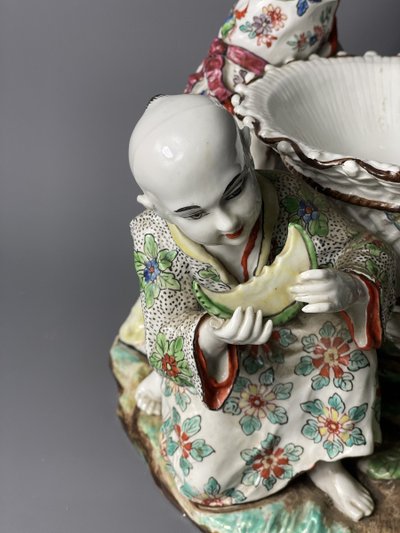 19th century polychrome porcelain centerpiece