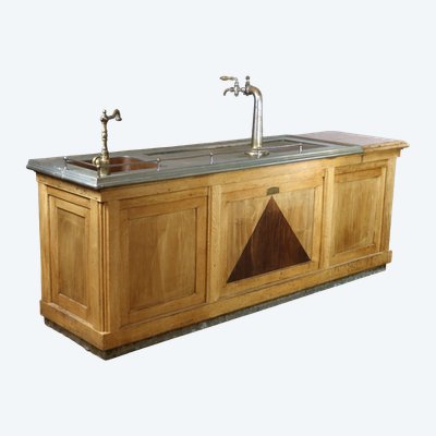 Grand bar en chêne début du XXème siècle