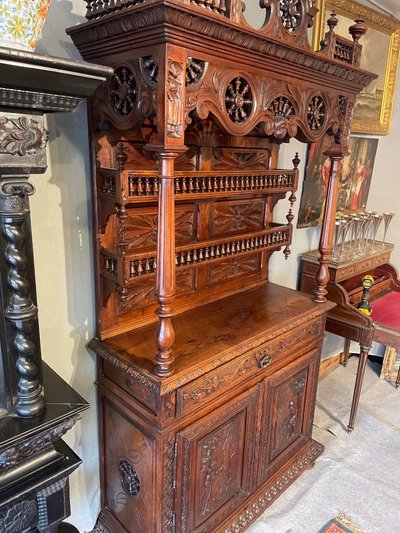 Bretonischer Geschirrschrank aus Eiche um 1900
