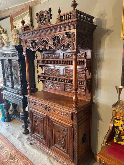 Bretonischer Geschirrschrank aus Eiche um 1900
