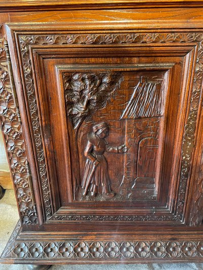 Bretonischer Geschirrschrank aus Eiche um 1900