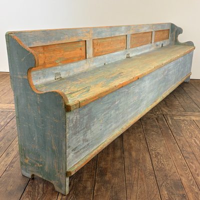Long Alsatian storage bench, 19th century