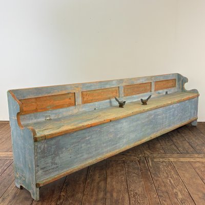 Long Alsatian storage bench, 19th century
