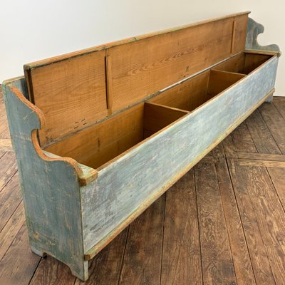 Long Alsatian storage bench, 19th century