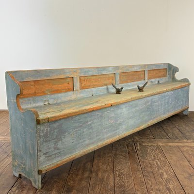 Long Alsatian storage bench, 19th century