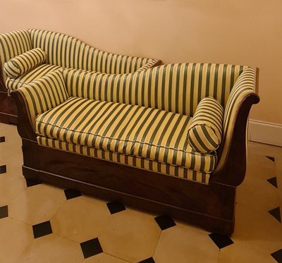 Paire de méridienne en acajou époque Restauration 