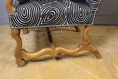 Fauteuil Louis XIV en noyer XVIII