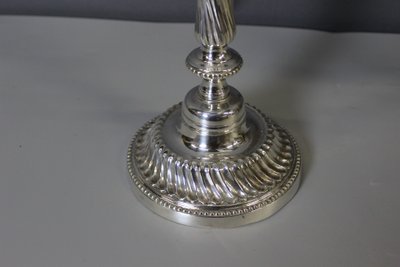 Pair of silvered bronze lamps circa 1830