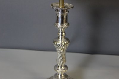 Pair of silvered bronze lamps circa 1830