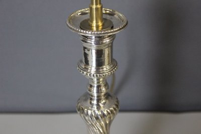 Pair of silvered bronze lamps circa 1830